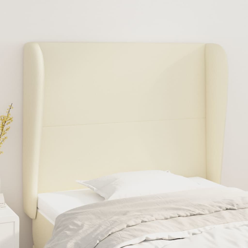 vidaXL Wingback Headboard Cream 83x23x118/128 cm Faux Leather