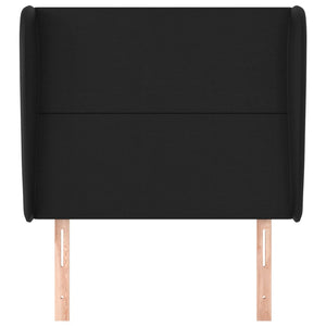 vidaXL Wingback Headboard Black 93x23x118/128 cm Faux Leather