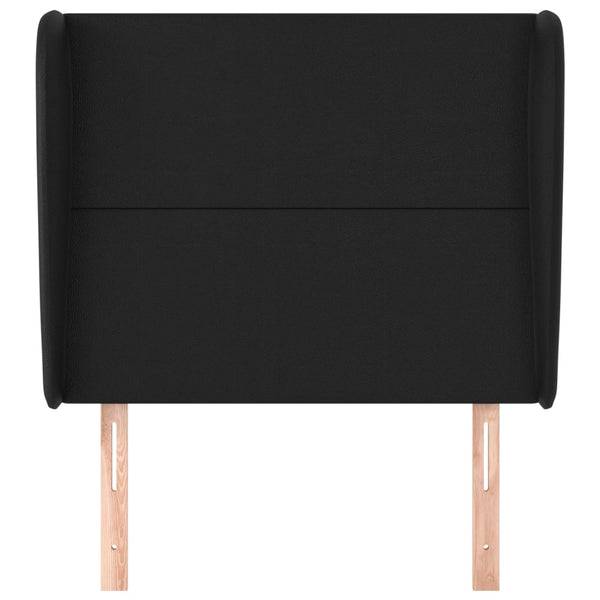 vidaXL Wingback Headboard Black 93x23x118/128 cm Faux Leather