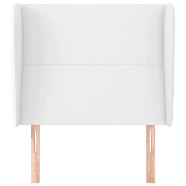 vidaXL Wingback Headboard White 93x23x118/128 cm Faux Leather