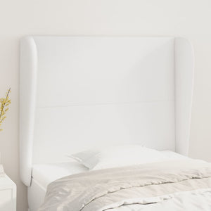 vidaXL Wingback Headboard White 93x23x118/128 cm Faux Leather