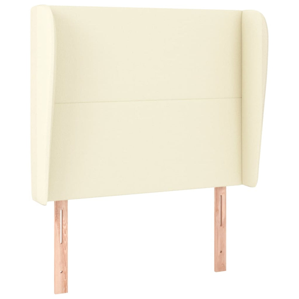 vidaXL Wingback Headboard Cream 93x23x118/128 cm Faux Leather