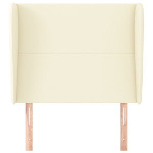 vidaXL Wingback Headboard Cream 93x23x118/128 cm Faux Leather
