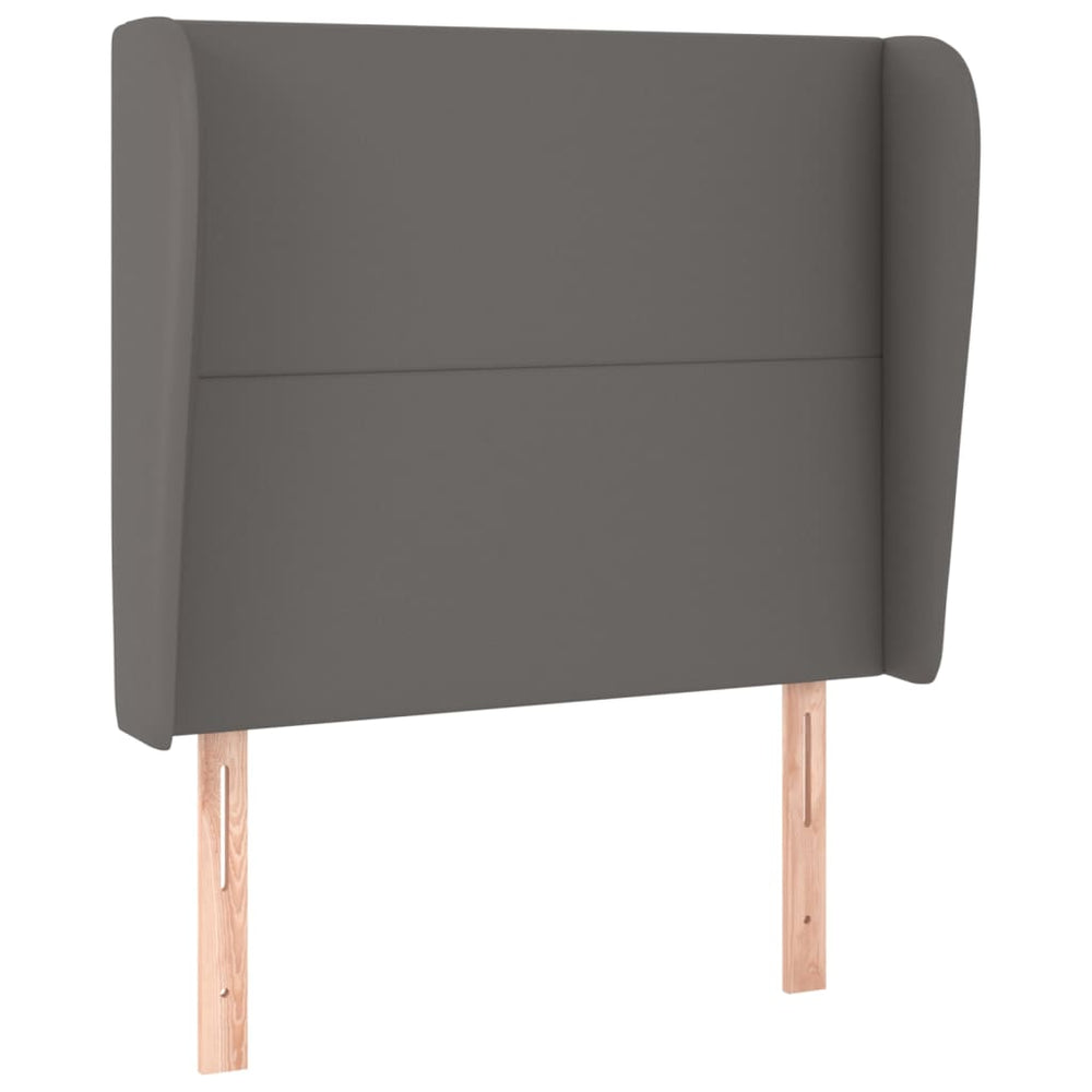 vidaXL Wingback Headboard Grey 93x23x118/128 cm Faux Leather