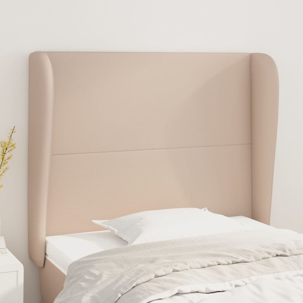 vidaXL Headboard with Wings Cappuccino Brown 93x23x118/128 cm Faux Leather