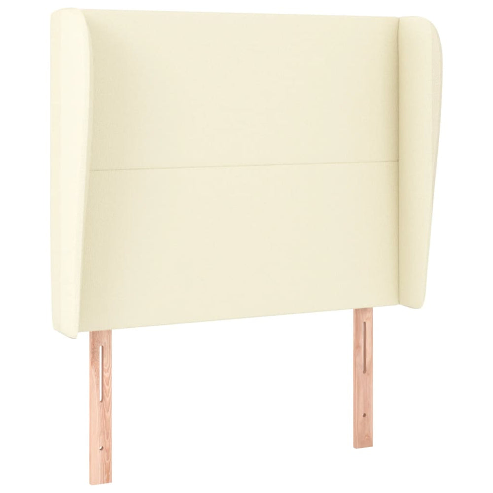 vidaXL Tufted Headboard with Wings Cream 103x23x118/128 cm Faux Leather