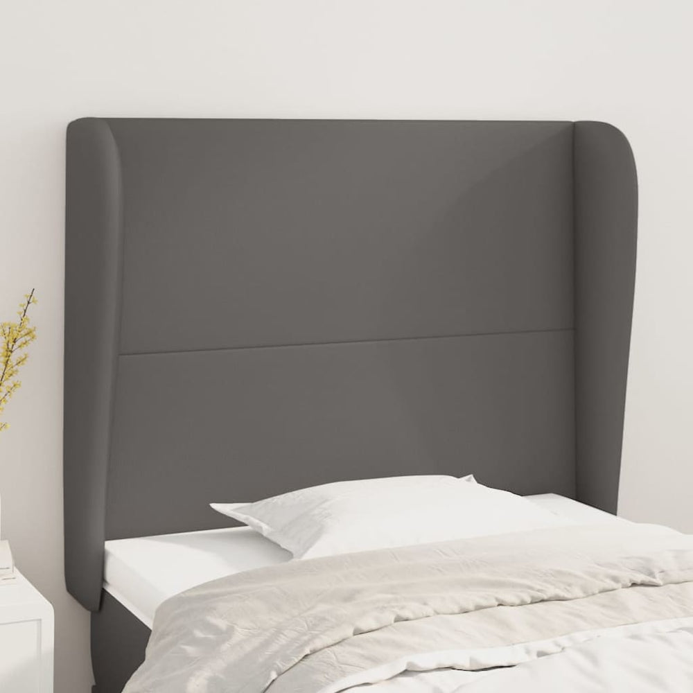vidaXL Wingback Headboard Grey 103x23x118/128 cm Faux Leather