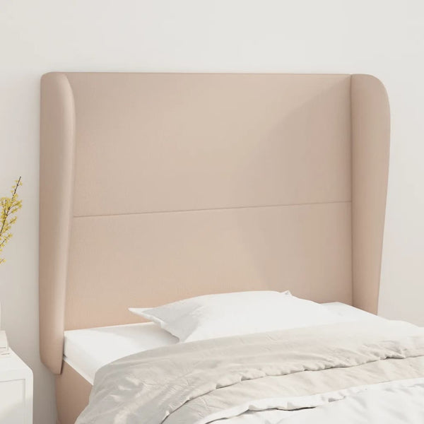 vidaXL Wingback Headboard Cappuccino Brown 103x23x118/128 cm Faux Leather