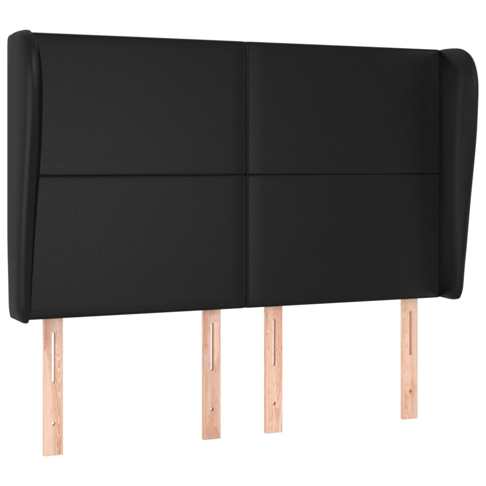 vidaXL Wingback Headboard Black 147x23x118/128 cm Faux Leather