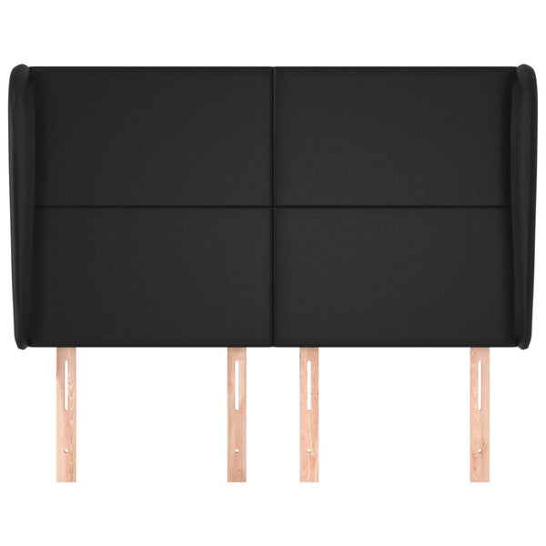 vidaXL Wingback Headboard Black 147x23x118/128 cm Faux Leather