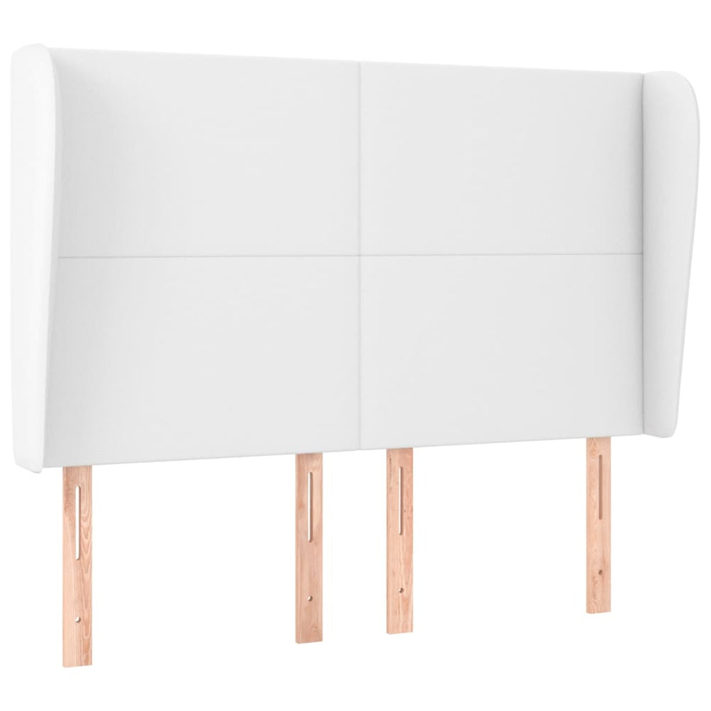 vidaXL Wingback Headboard White 147x23x118/128 cm Faux Leather