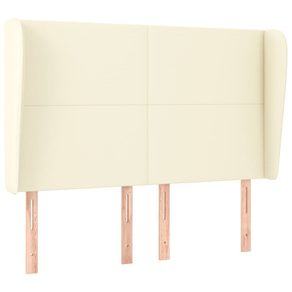 vidaXL Wingback Headboard Cream 147x23x118/128 cm Faux Leather