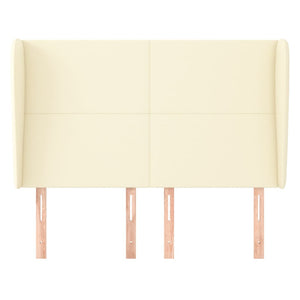 vidaXL Wingback Headboard Cream 147x23x118/128 cm Faux Leather