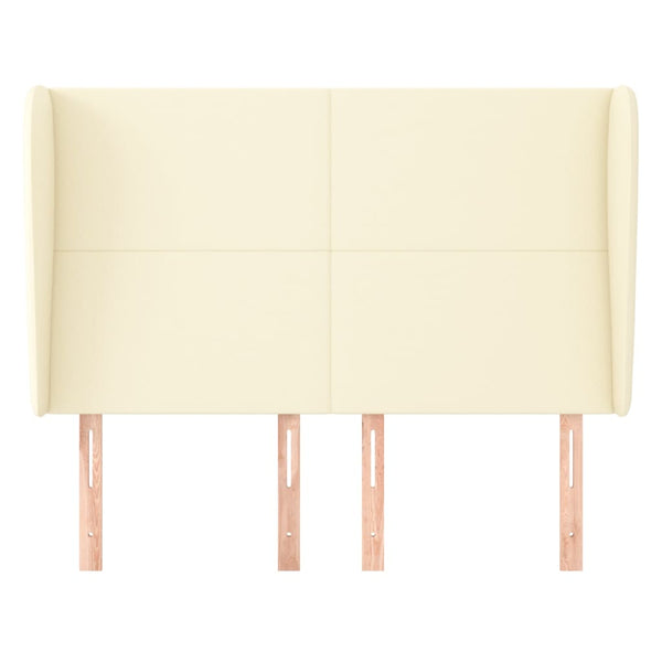 vidaXL Wingback Headboard Cream 147x23x118/128 cm Faux Leather