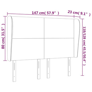 vidaXL Wingback Headboard Cream 147x23x118/128 cm Faux Leather