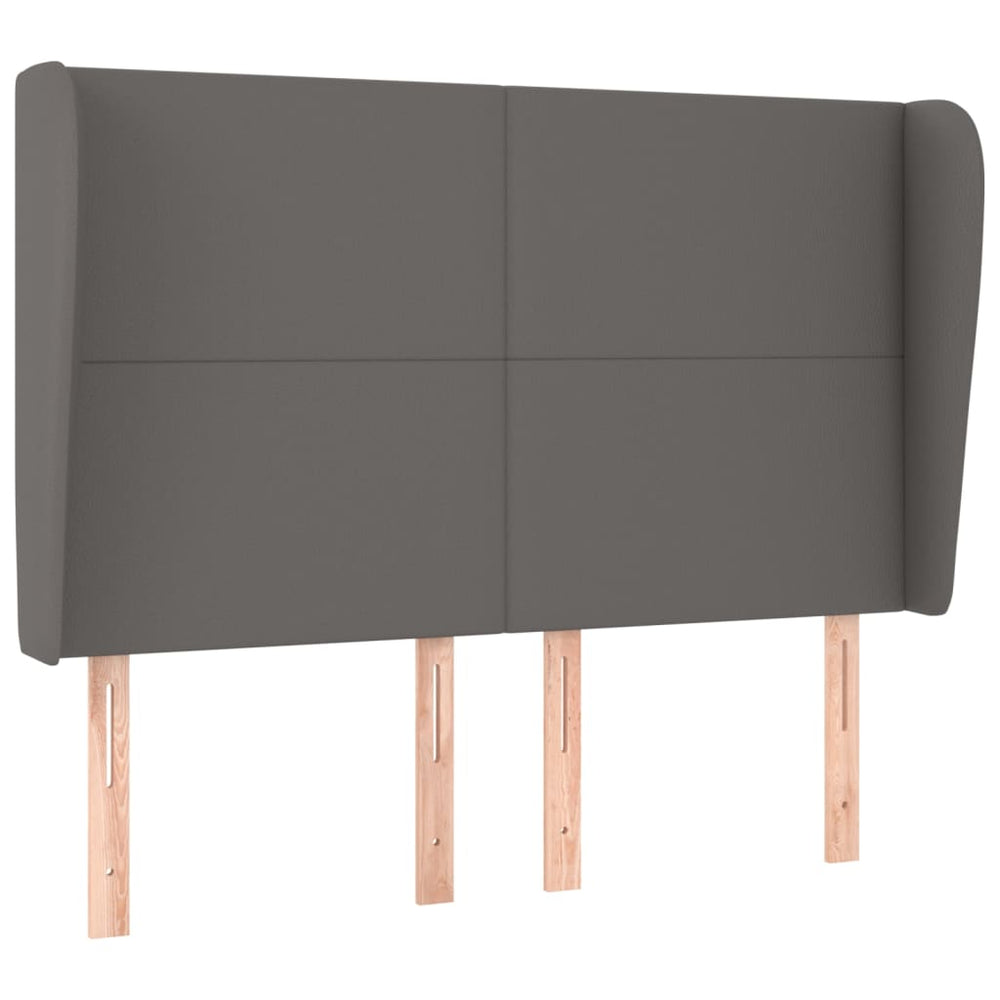 vidaXL Wingback Headboard Grey 147x23x118/128 cm Faux Leather