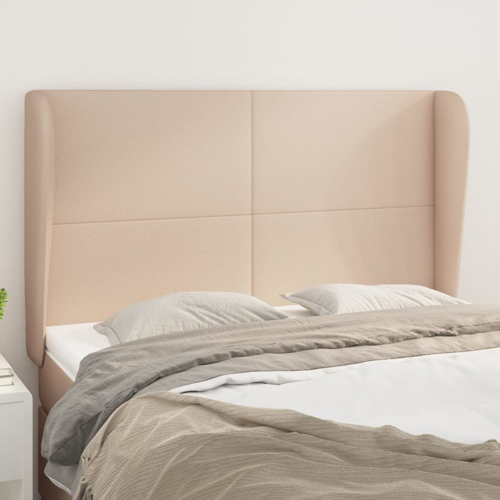 vidaXL Headboard with Wings Cappuccino Brown 147x23x118/128cm Faux Leather