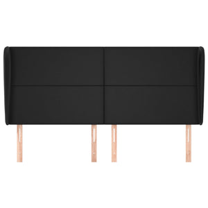 vidaXL Wingback Headboard Black 163x23x118/128 cm Faux Leather