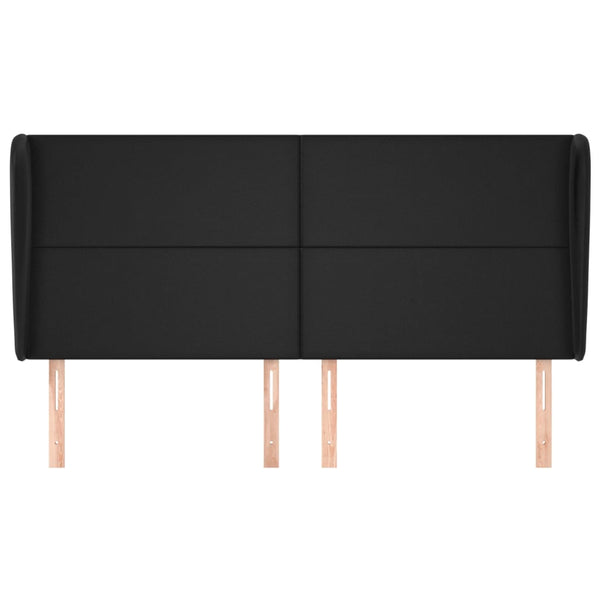 vidaXL Wingback Headboard Black 163x23x118/128 cm Faux Leather