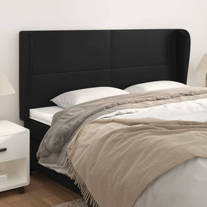 vidaXL Wingback Headboard Black 163x23x118/128 cm Faux Leather