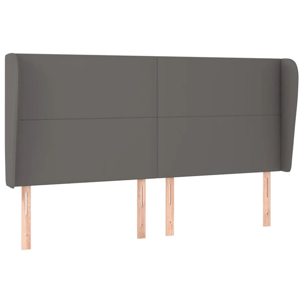vidaXL Wingback Headboard Grey 163x23x118/128 cm Faux Leather