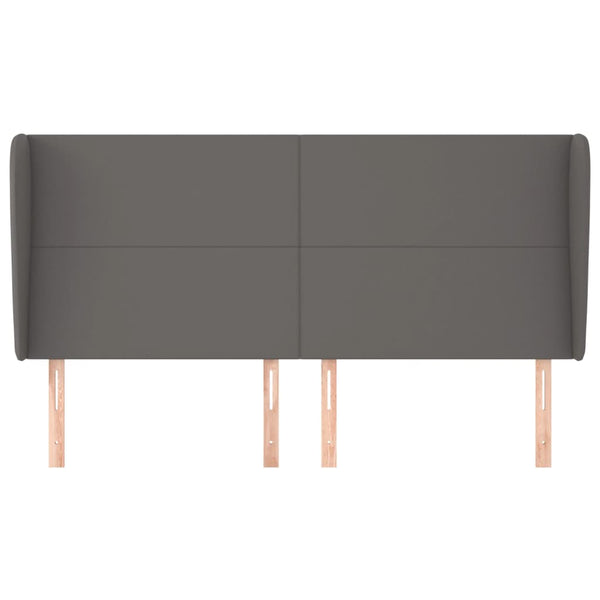 vidaXL Wingback Headboard Grey 163x23x118/128 cm Faux Leather