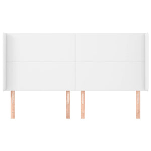 vidaXL Tufted Headboard White 183x23x118/128 cm Faux Leather