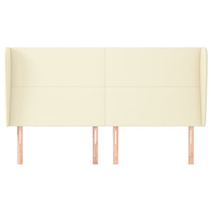 vidaXL Wingback Headboard Cream 183x23x118/128 cm Faux Leather