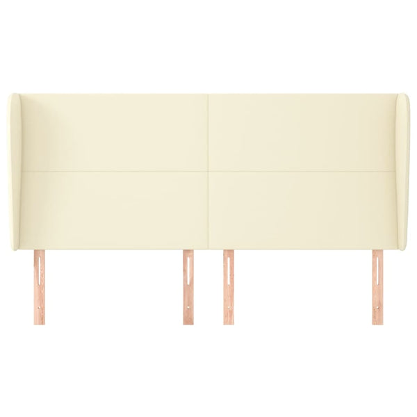 vidaXL Wingback Headboard Cream 183x23x118/128 cm Faux Leather