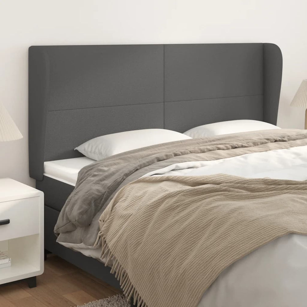 vidaXL Wingback Headboard Grey 183x23x118/128 cm Faux Leather