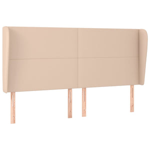vidaXL Tufted Headboard with Wings Cappuccino Brown 203x23x118/128cm Faux Leather