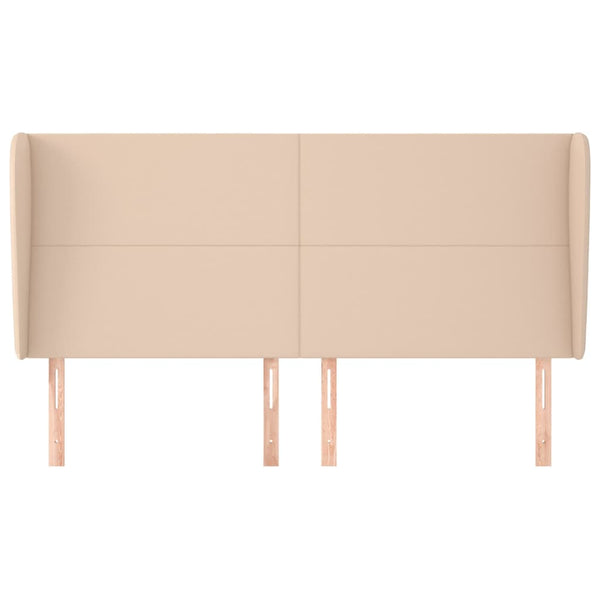 vidaXL Tufted Headboard with Wings Cappuccino Brown 203x23x118/128cm Faux Leather