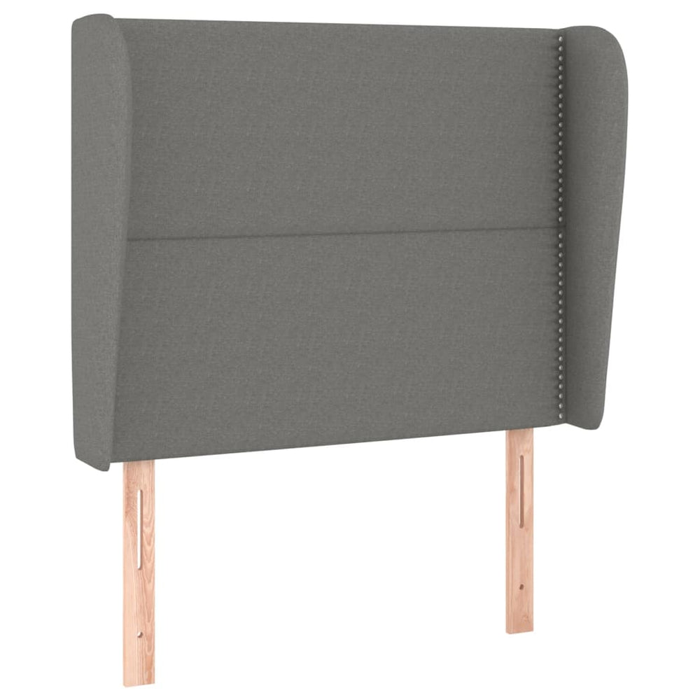 vidaXL Wingback Headboard Dark Grey 83x23x118/128 cm Fabric