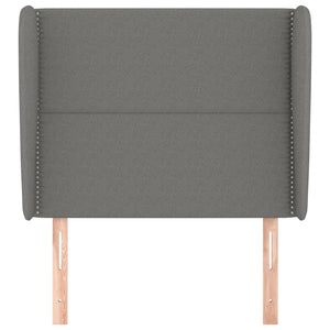 vidaXL Wingback Headboard Dark Grey 83x23x118/128 cm Fabric