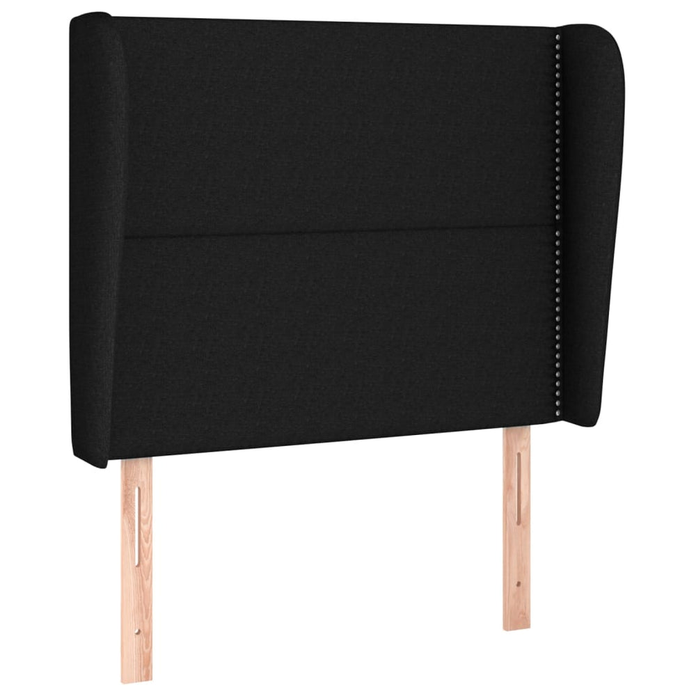 vidaXL Wingback Headboard Black 83x23x118/128 cm Fabric