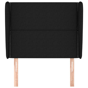 vidaXL Wingback Headboard Black 83x23x118/128 cm Fabric