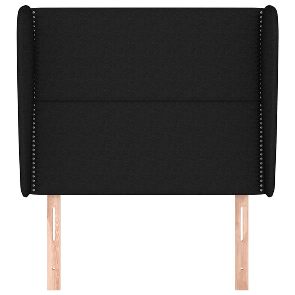 vidaXL Wingback Headboard Black 83x23x118/128 cm Fabric