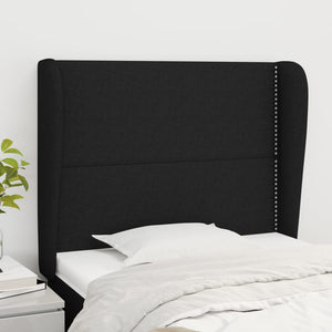 vidaXL Wingback Headboard Black 83x23x118/128 cm Fabric