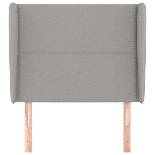 vidaXL Wingback Headboard Light Grey 93x23x118/128 cm Fabric