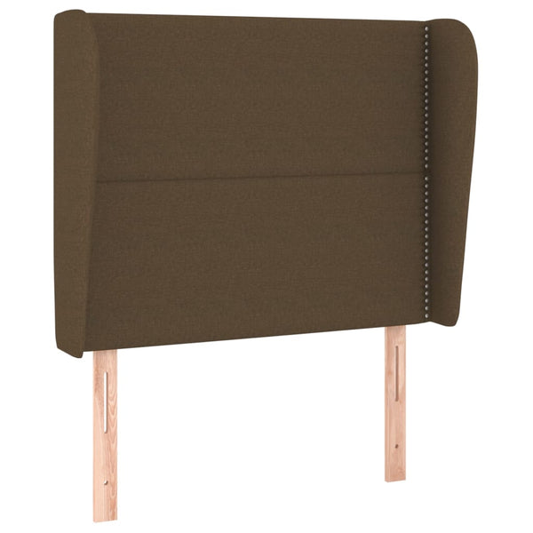 vidaXL Wingback Headboard Dark Brown 93x23x118/128 cm Fabric