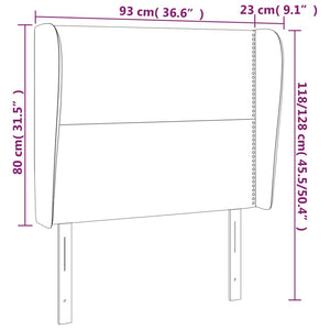 vidaXL Wingback Headboard Taupe 93x23x118/128 cm Fabric