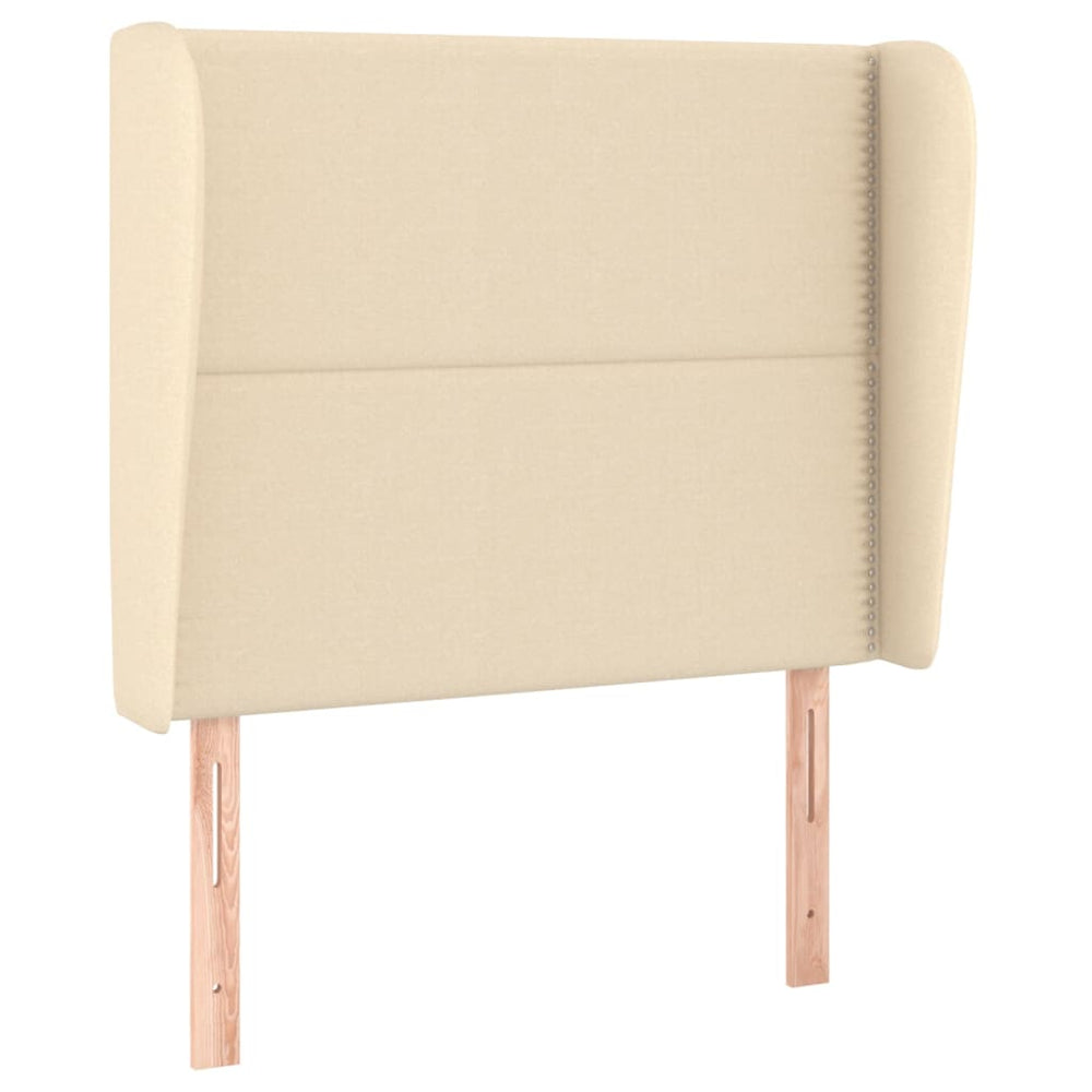 vidaXL Wingback Headboard Cream 93x23x118/128 cm Fabric