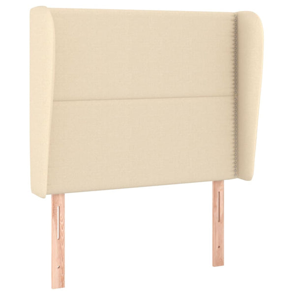 vidaXL Wingback Headboard Cream 93x23x118/128 cm Fabric