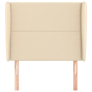 vidaXL Wingback Headboard Cream 93x23x118/128 cm Fabric