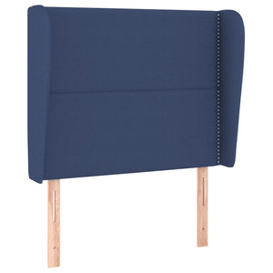 vidaXL Wingback Headboard Blue 93x23x118/128 cm Fabric