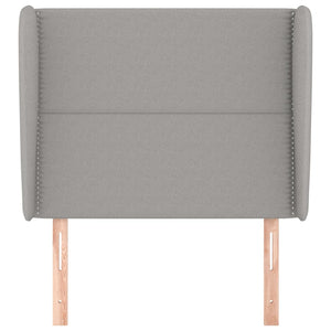 vidaXL Wingback Headboard Light Grey 103x23x118/128 cm Fabric