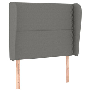 vidaXL Wingback Headboard Dark Grey 103x23x118/128 cm Fabric
