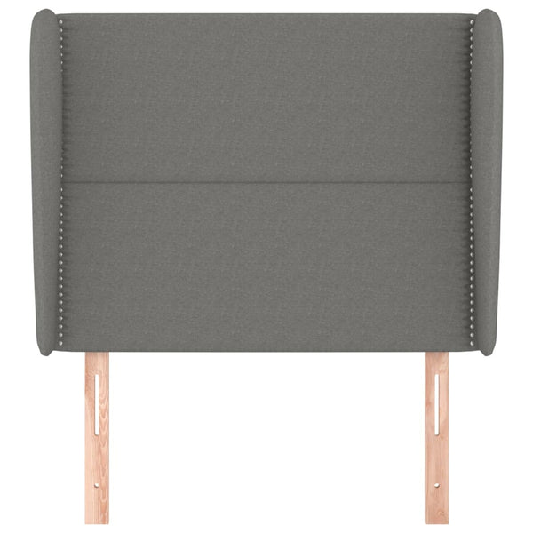 vidaXL Wingback Headboard Dark Grey 103x23x118/128 cm Fabric
