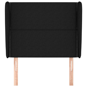 vidaXL Wingback Headboard Black 103x23x118/128 cm Fabric