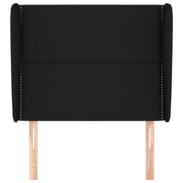 vidaXL Wingback Headboard Black 103x23x118/128 cm Fabric